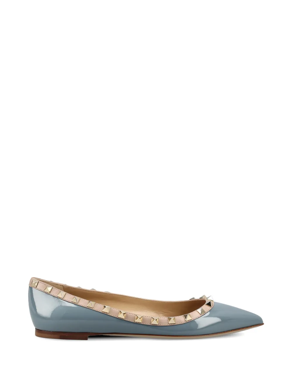 Valentino Garavani Rockstud patent ballet flats - Blu