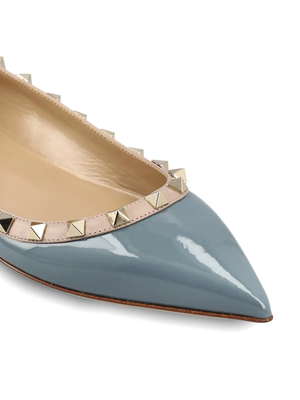 Valentino Garavani Rockstud patent ballet flats Blauw