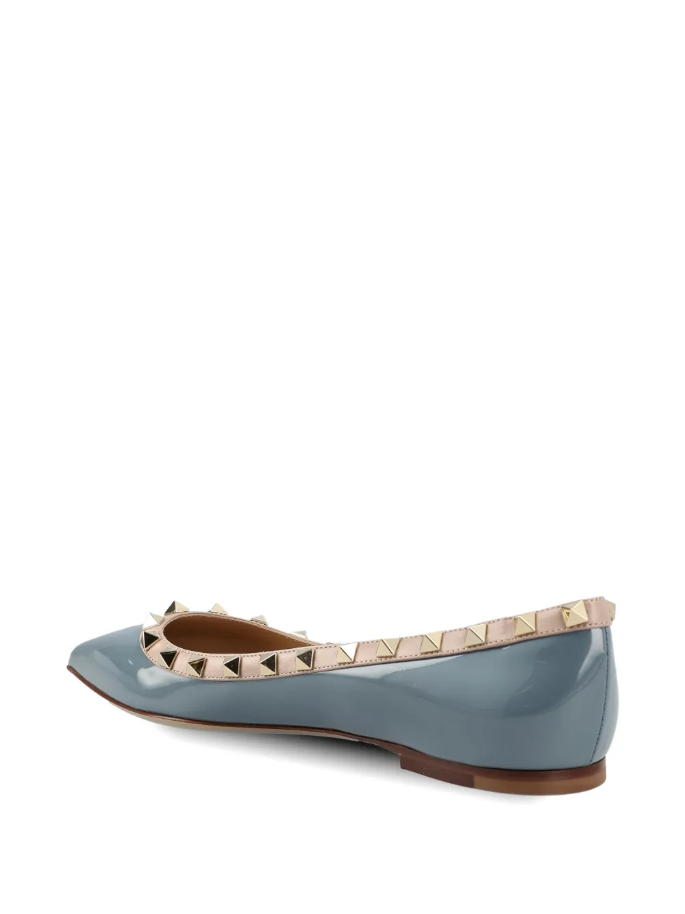 Valentino Garavani Rockstud patent ballet flats Blauw