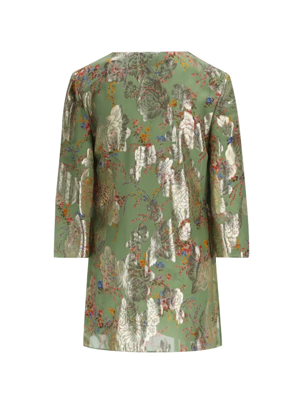 Valentino Garavani Gedrapeerde tuniek met brokaat-bloemen Groen