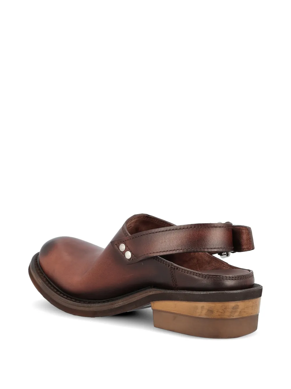 Miu buckle-fastening leather mules Bruin