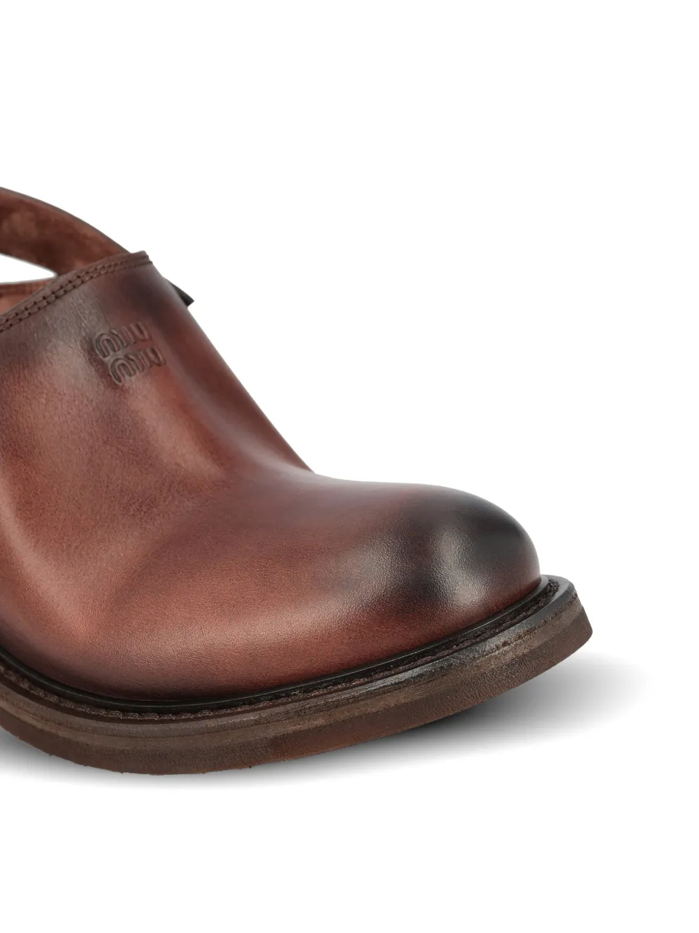 Miu buckle-fastening leather mules Bruin