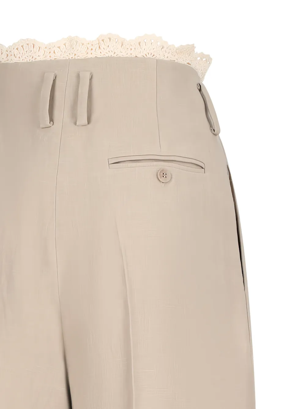 Magda Butrym Broek met gehaakte afwerking Beige