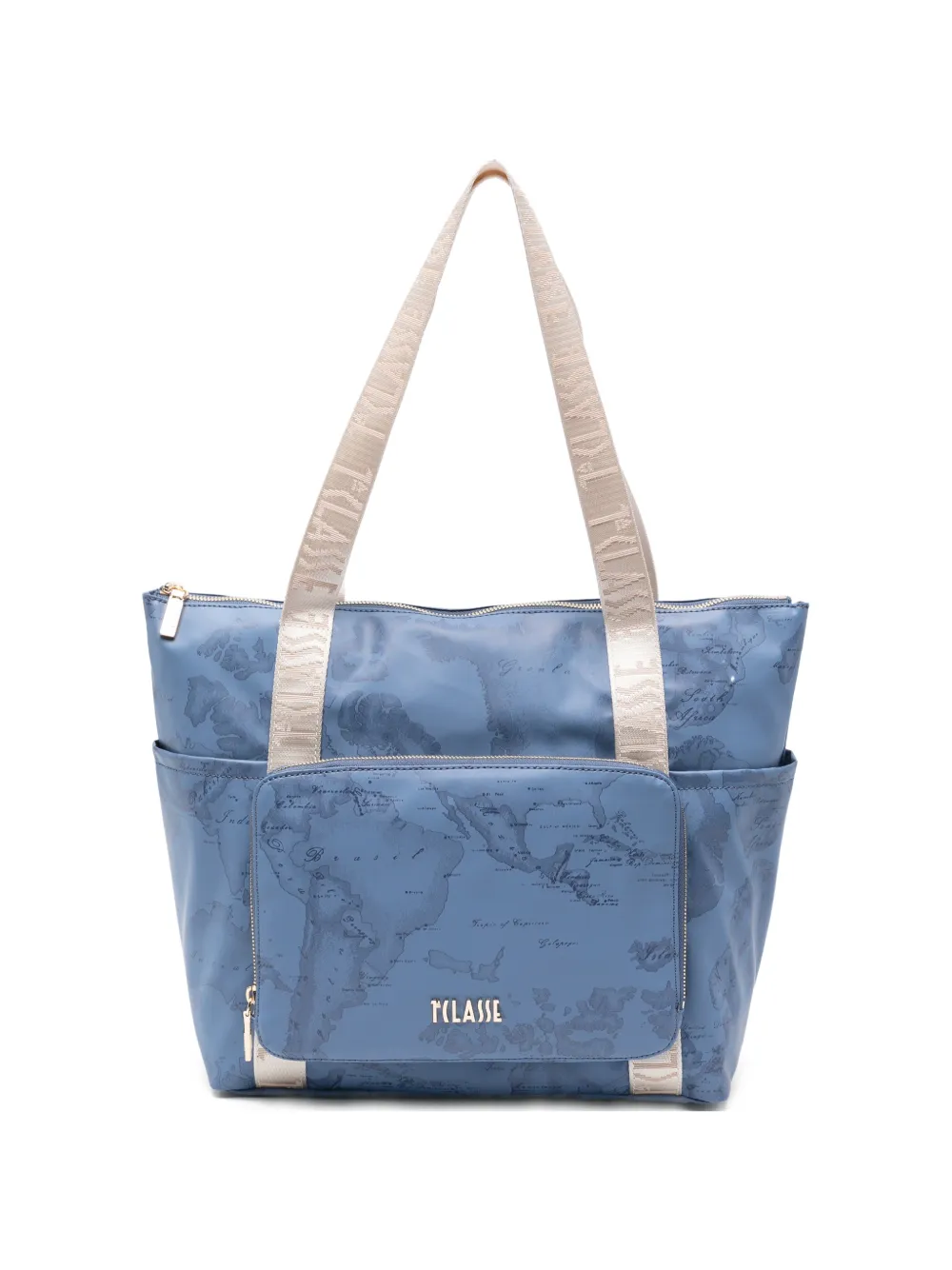 ALVIERO MARTINI 1° CLASSE Geo Map-print tote bag - Blu