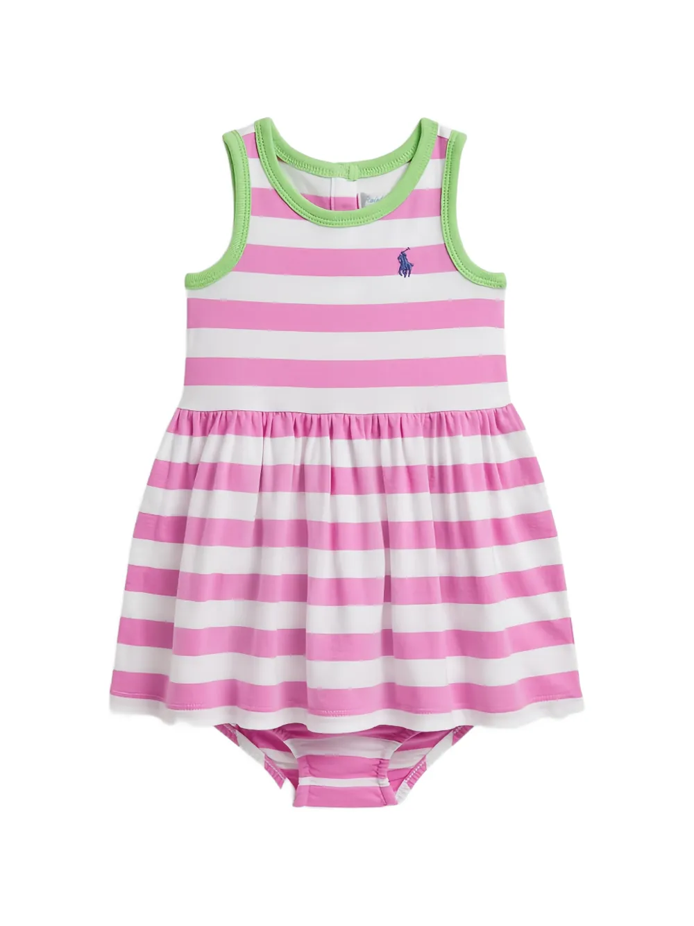 POLO RALPH LAUREN KIDS striped dress and bloomer - Rosa