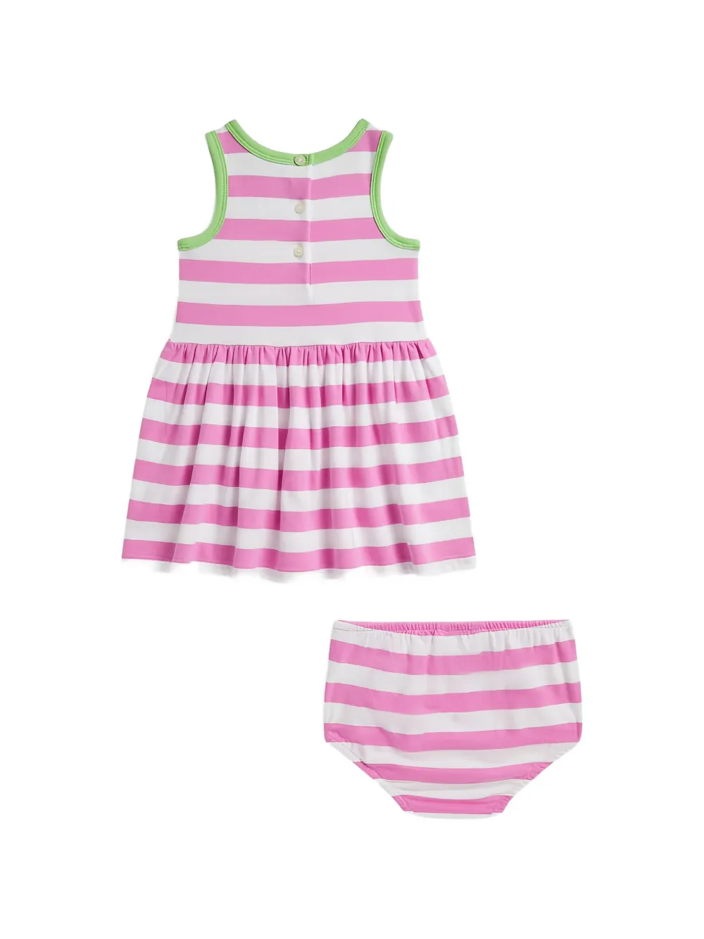 POLO RALPH LAUREN KIDS Gestreepte jurk en broekje Roze