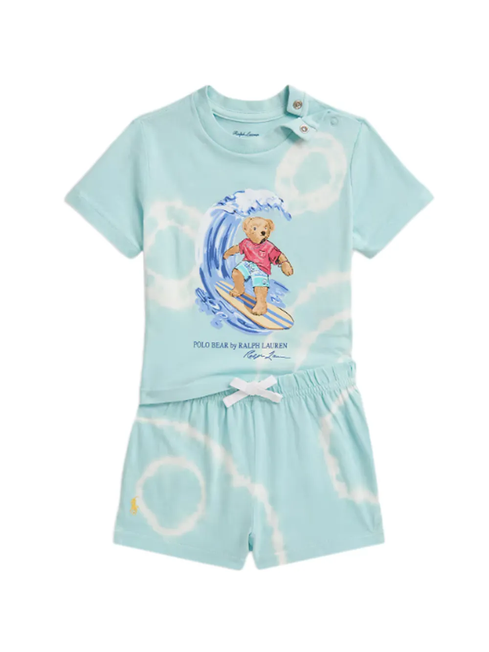 POLO RALPH LAUREN KIDS Polo Bear tie-dye short and T-shirt set - Blue