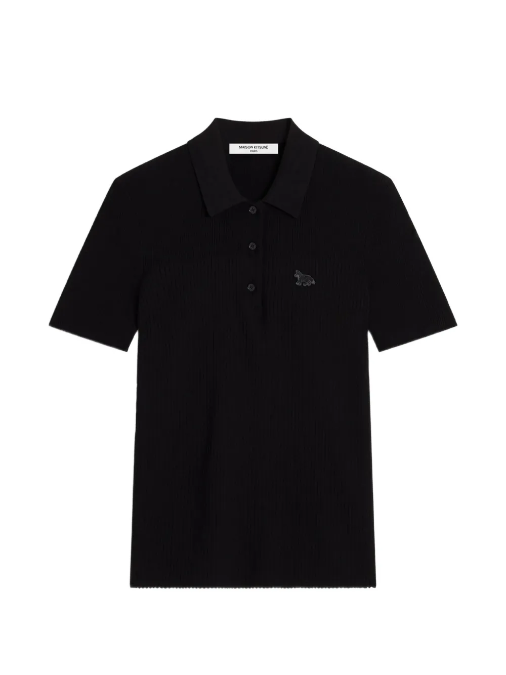 Maison Kitsuné Fox rib-knit polo shirt - Nero