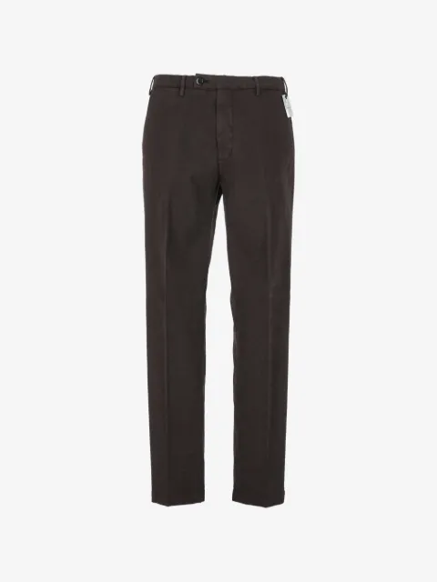 michael coal pressed-crease tailored trousers