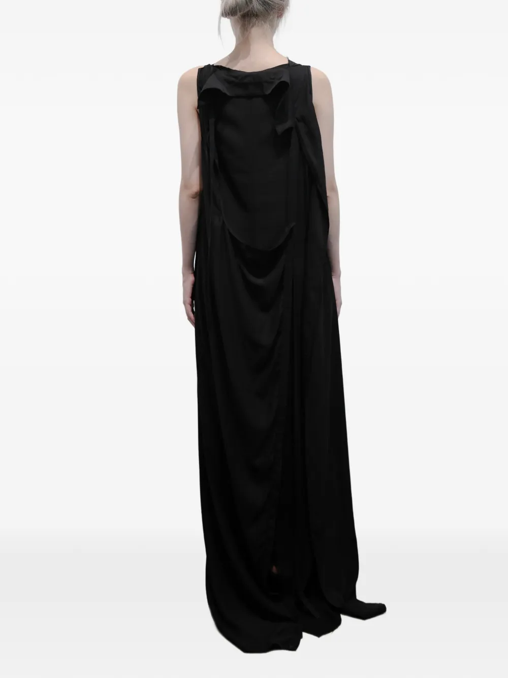  Ili Node Vestido Largo Theron Drapeado - Negro 