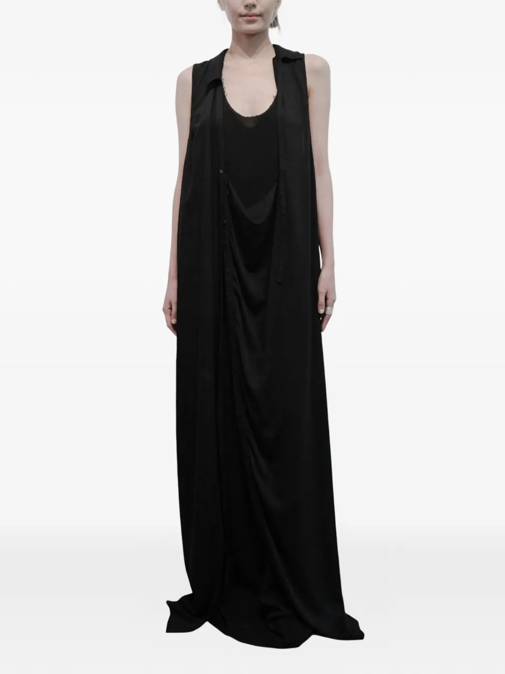 ili node Theron draped sleeveless maxi dress - Schwarz