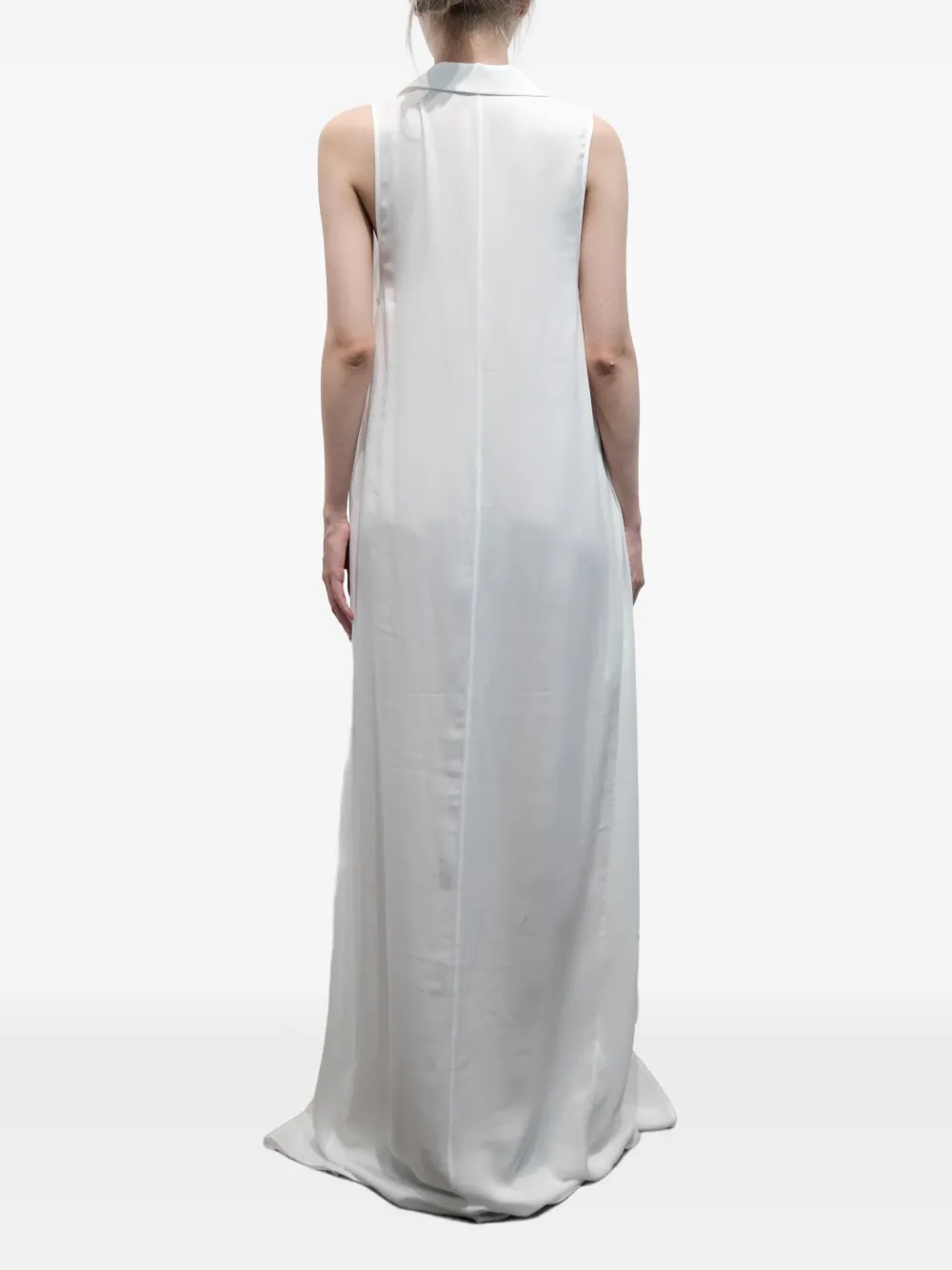  Ili Node Vestido Largo Theron Con Detalle Drapeado - Blanco 
