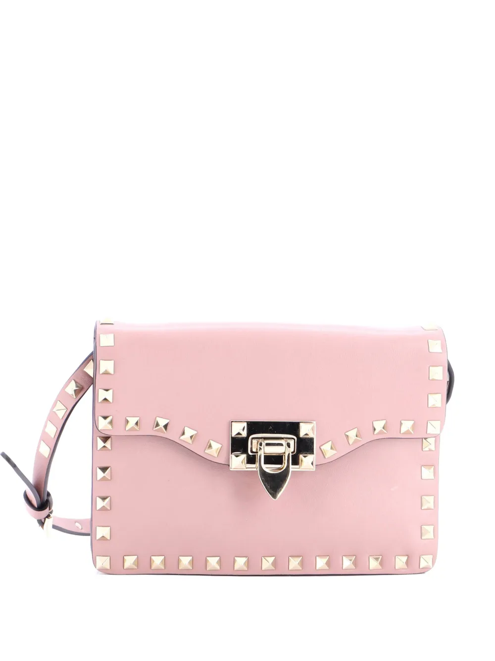 Valentino Garavani Pre-Owned Rockstud Flip Lock Flap Bag Leather Small shoulder bag - Rosa