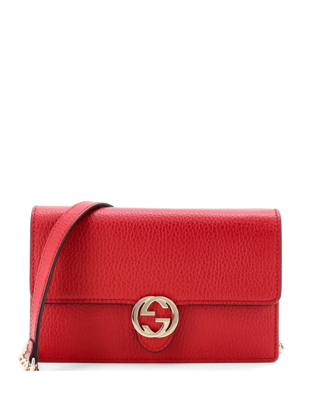 Gucci Pre-Owned Borsa a tracolla GG in pelle con catena - Rosso