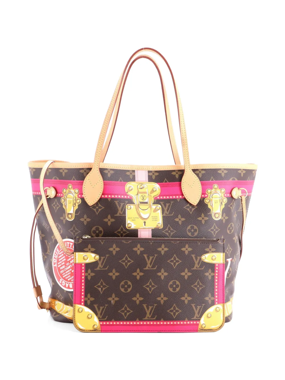 Louis Vuitton Pre-Owned Borsa tote Neverfull NM Limited Edition Summer Trunks Monogram Canvas MM - Marrone