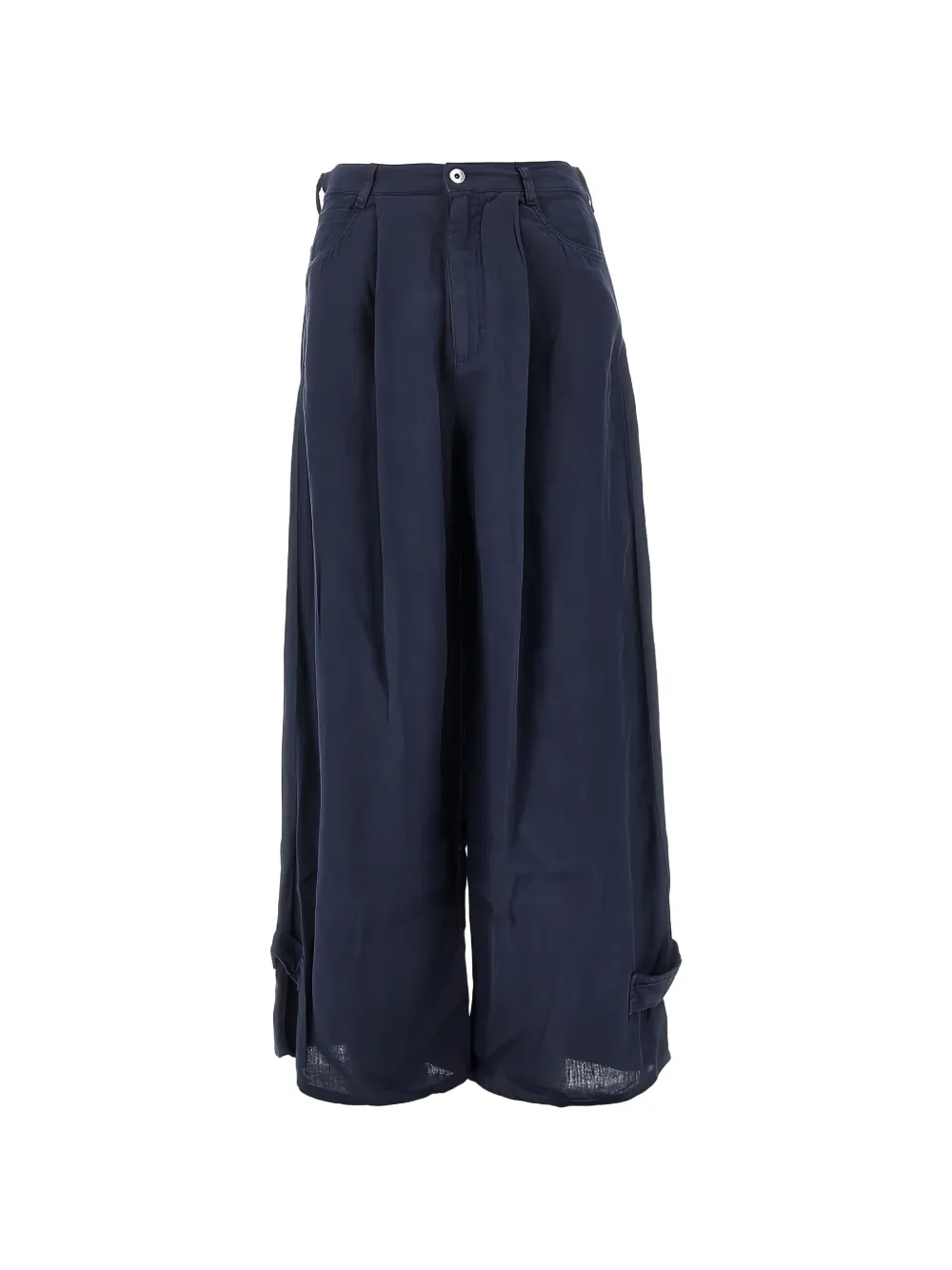 Emporio Armani pleated linen trousers - Blu