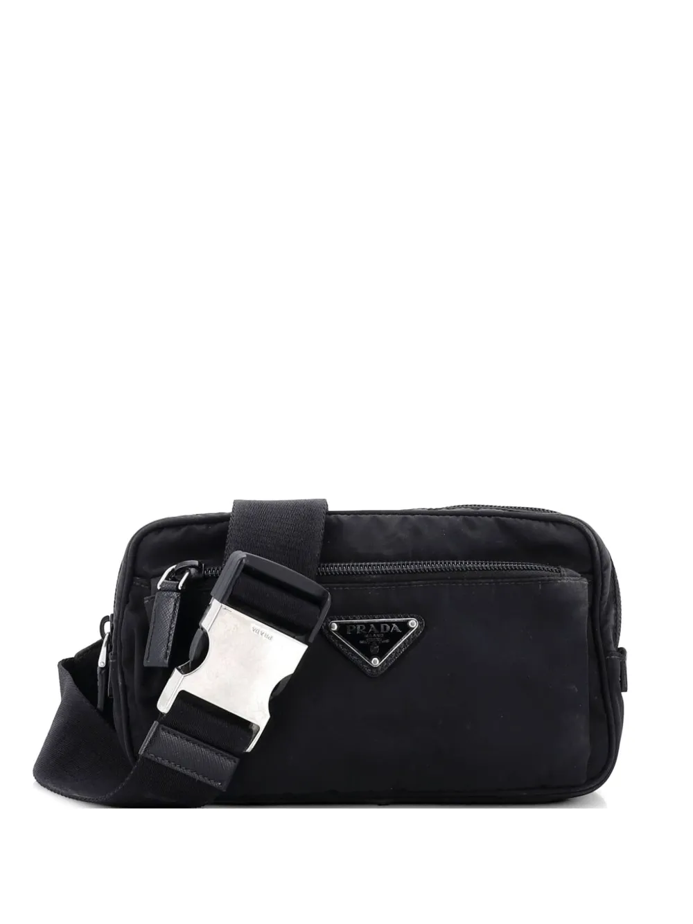 Prada Pre-Owned Marsupio piccolo in tessuto con zip - Nero
