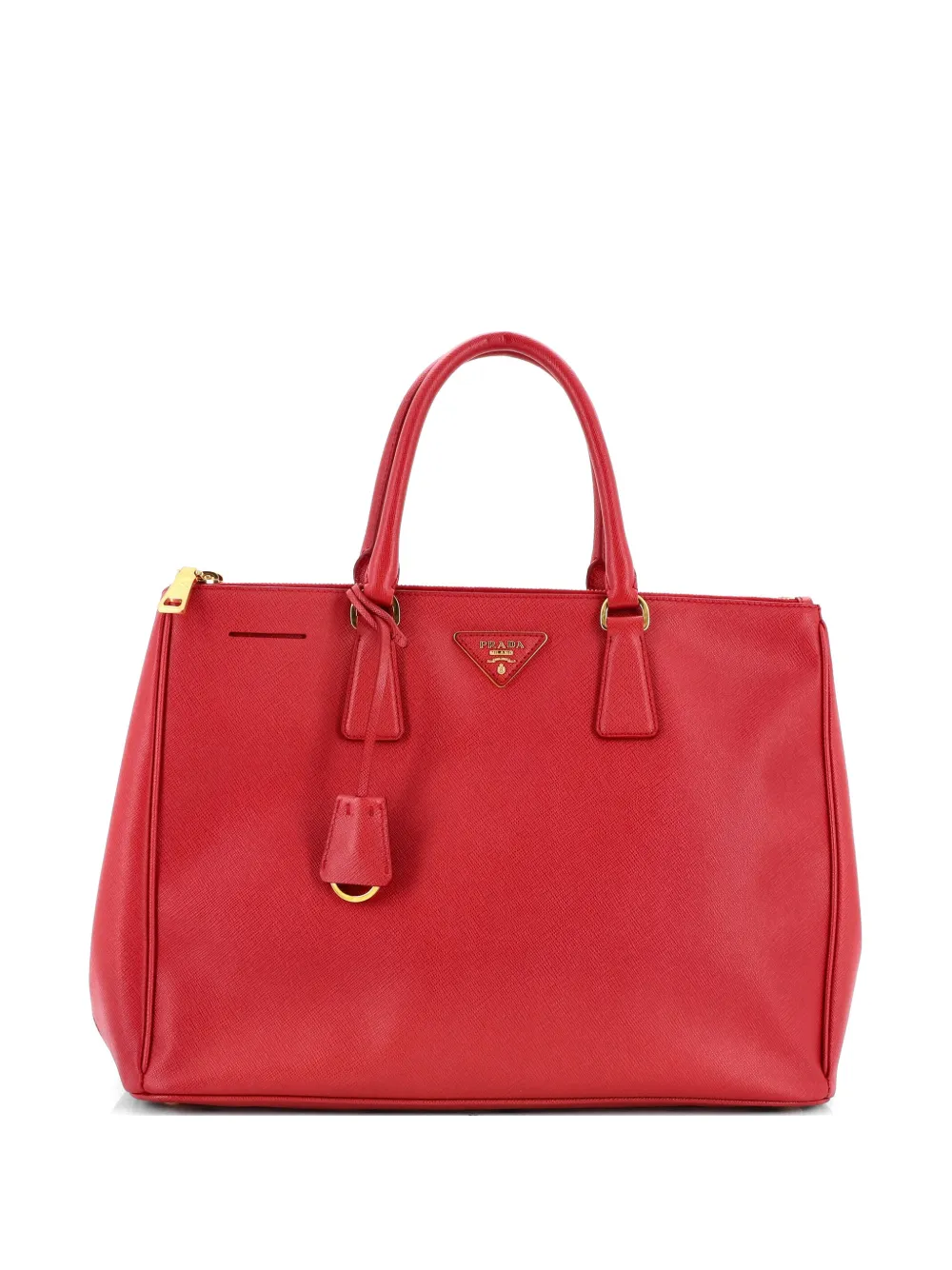 Prada Pre-Owned Double Zip Lux Saffiano Leather Large tote bag - Rosso