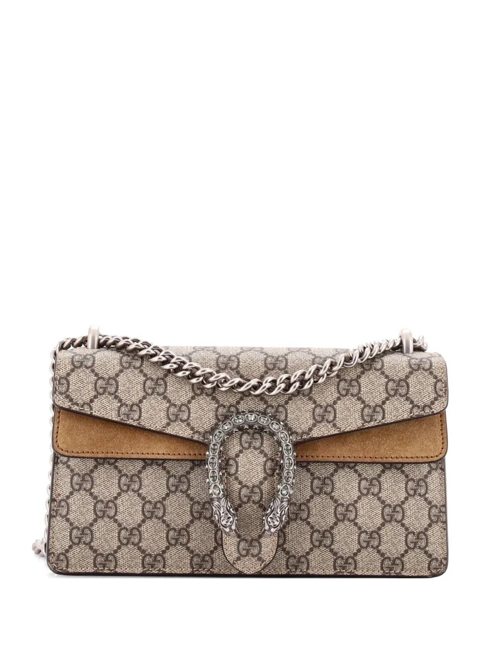 Gucci Pre-Owned Borsa a spalla Dionysus piccola in tela cerata GG con cristalli - Marrone