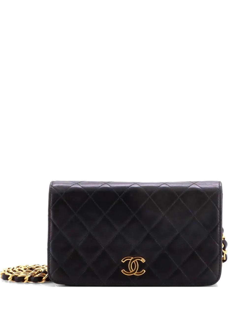 CHANEL Pre-Owned Full Flap Bag Quilted Lambskin Mini shoulder bag - Nero