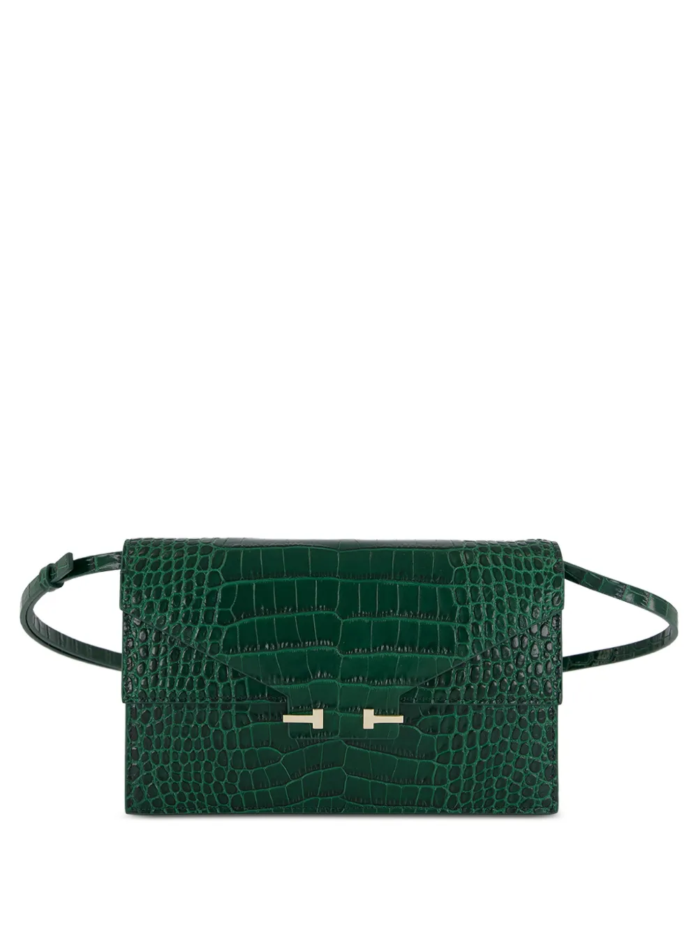 TOM FORD crocodile-effect shoulder bag - Verde