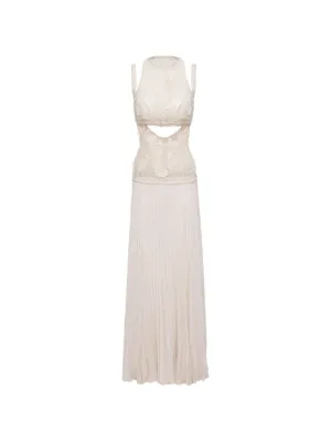 genny floral-appliqu satin maxi dress Genny Floral-Appliqu Maxi Dress - Pink