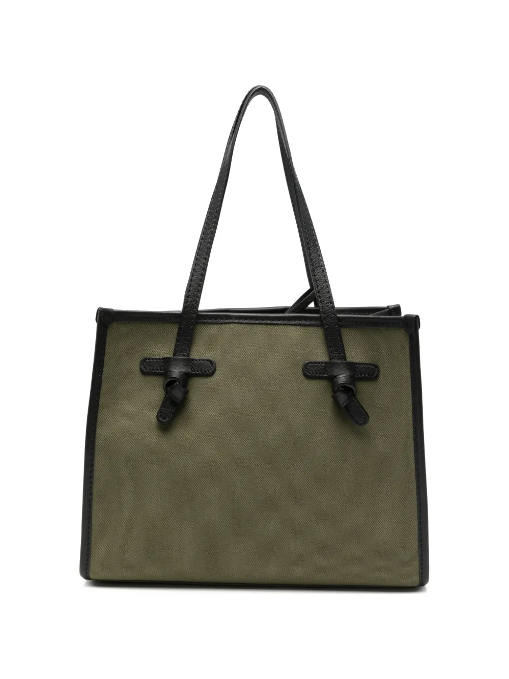GIANNI CHIARINI knotted leather-trim shoulder bag - Verde