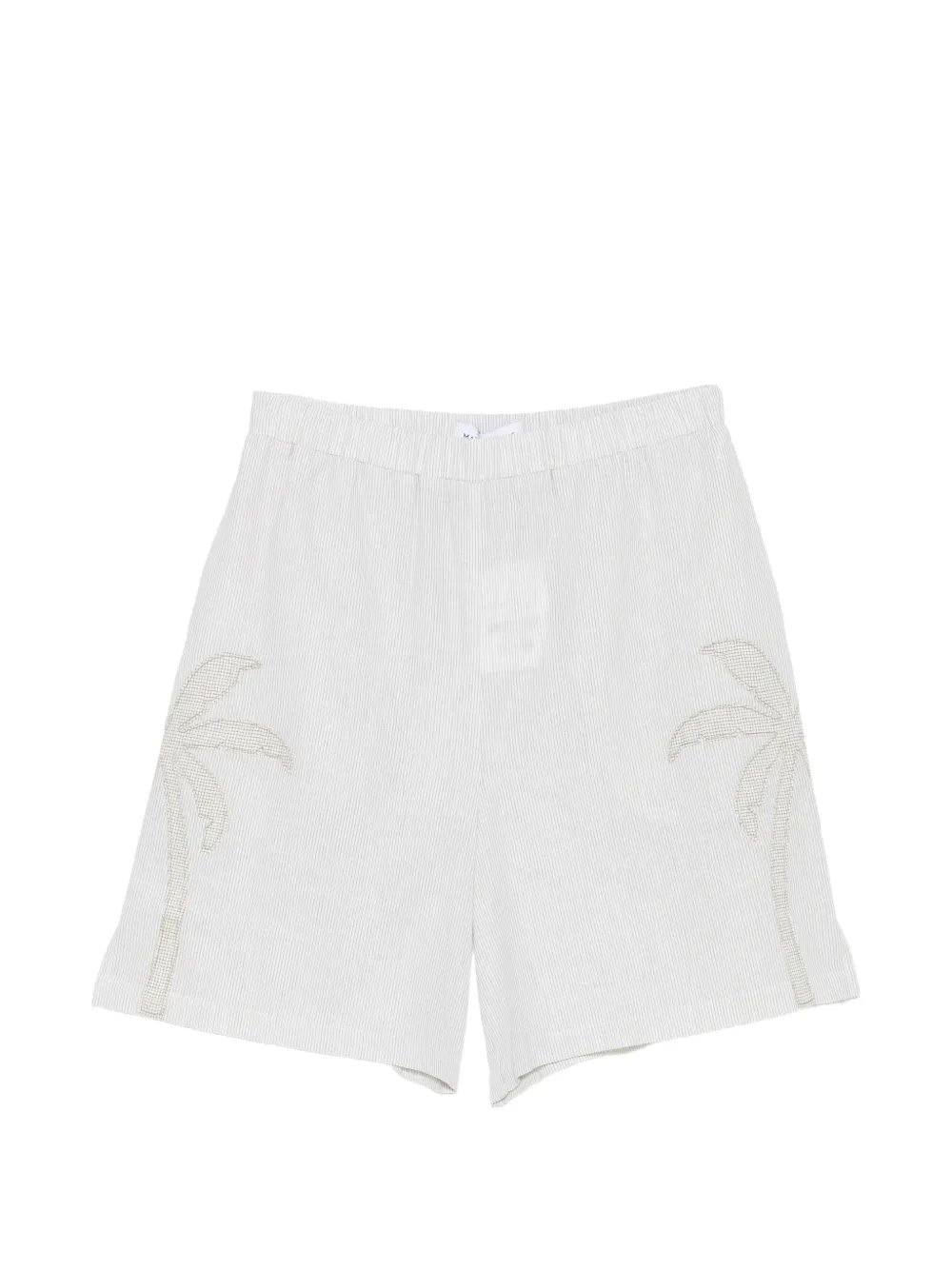 Maison Labiche palm-patch pinstriped shorts - Bianco