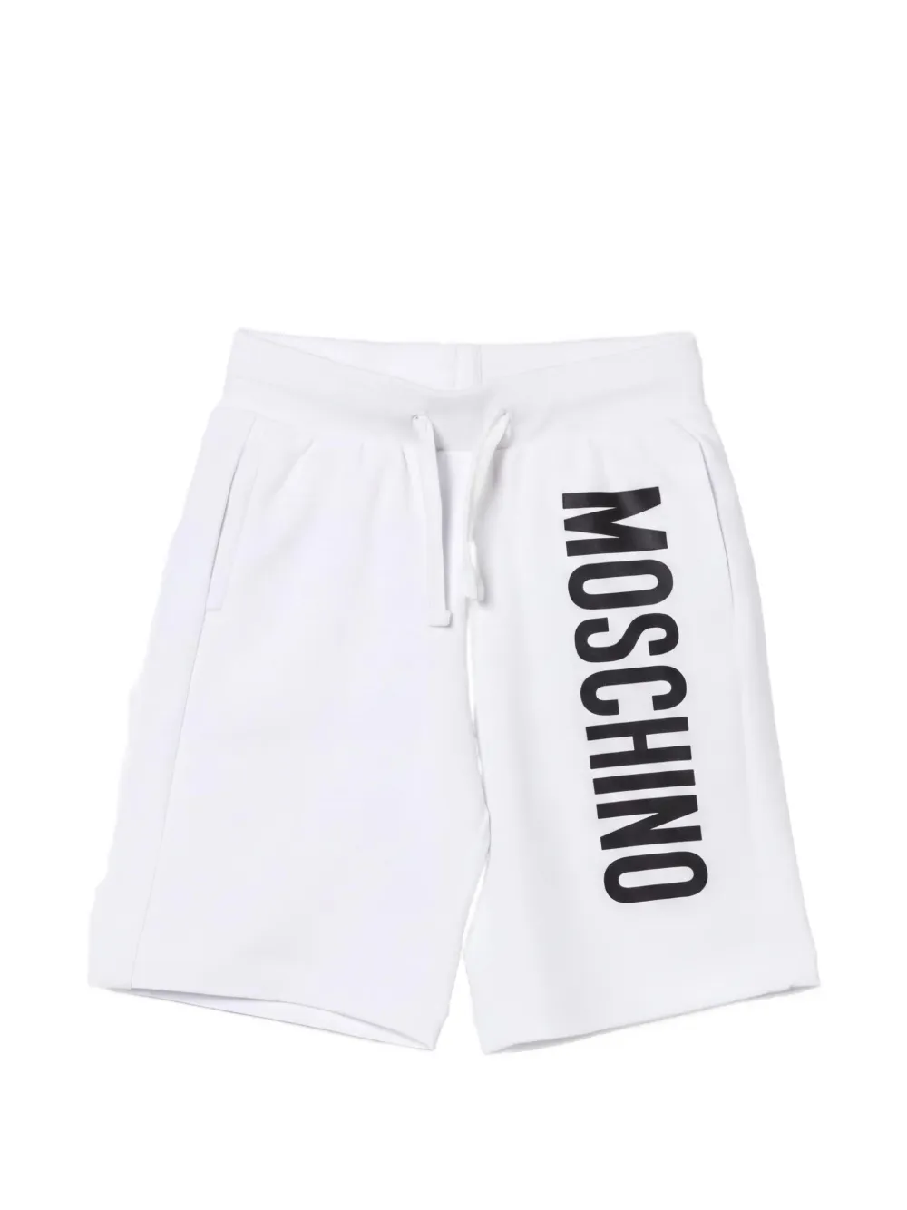 Moschino Kids logo-print drawstring-waist shorts - Bianco