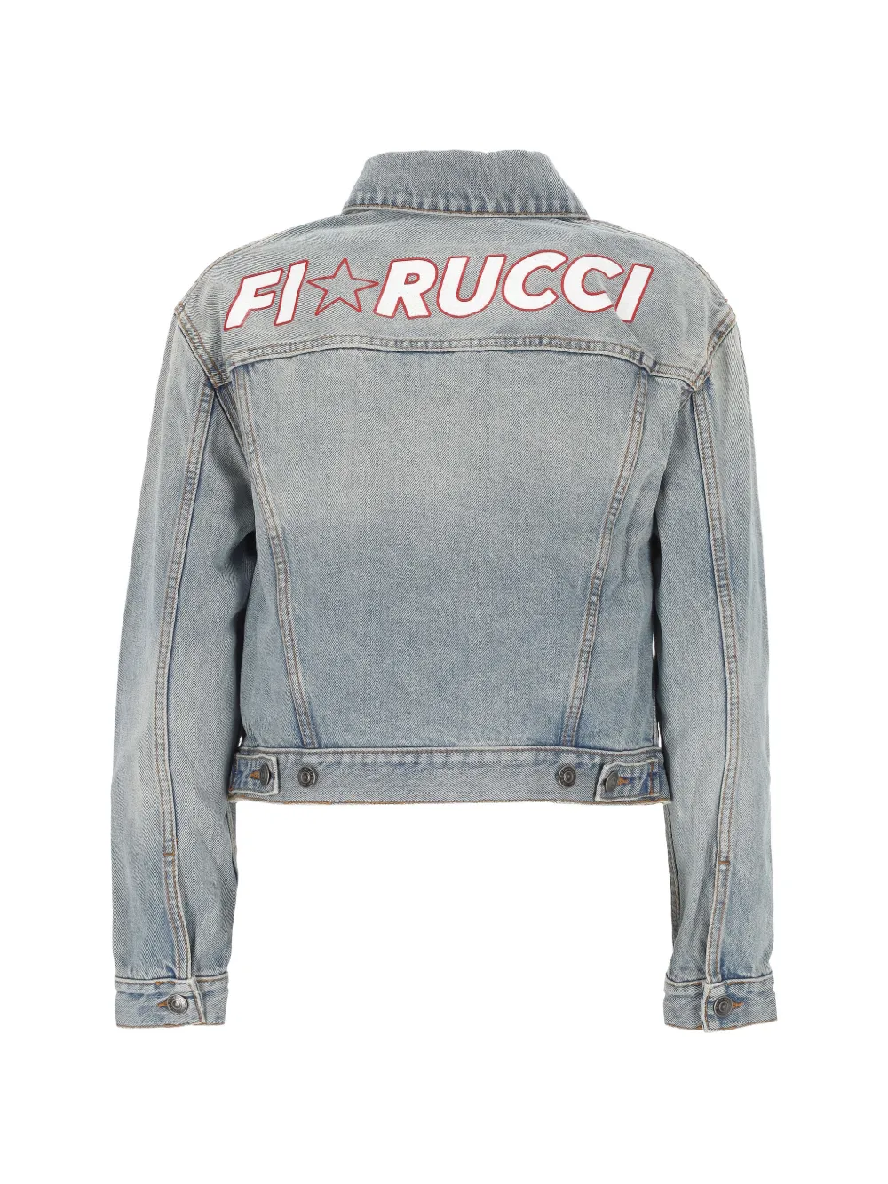 Fiorucci Spijkerjack met geborduurd logo Blauw