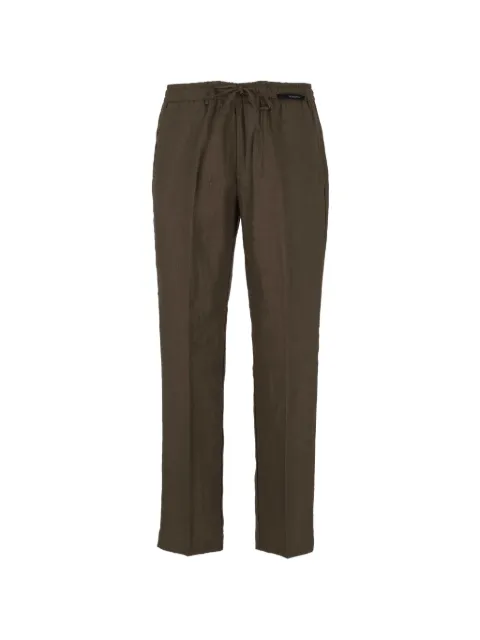 michael coal drawstring-waist linen trousers
