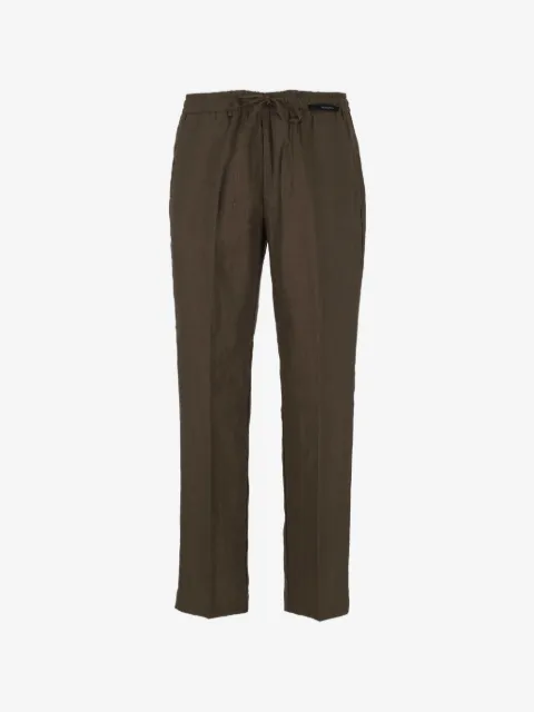 michael coal drawstring-waist linen trousers
