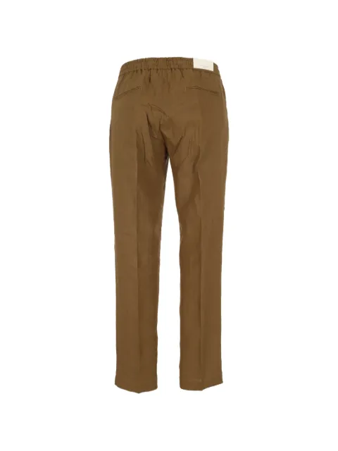 michael coal drawstring-waist linen trousers