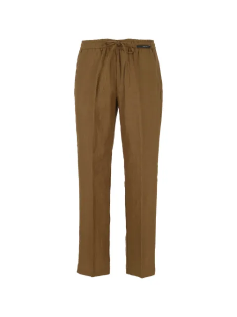 michael coal drawstring-waist linen trousers