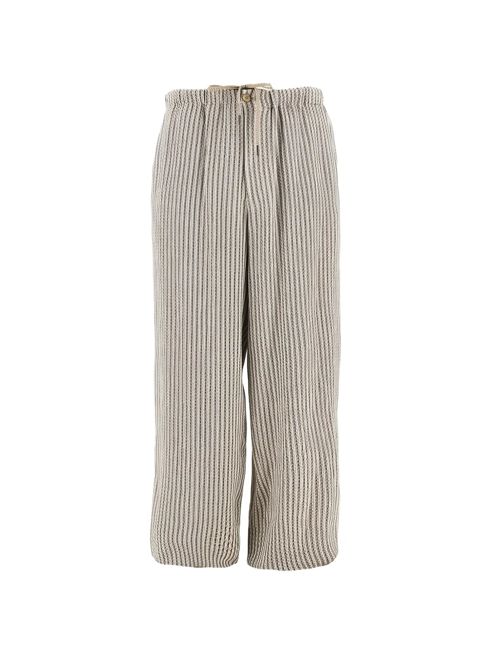 Emporio Armani drawstring-waist striped trousers - Toni neutri