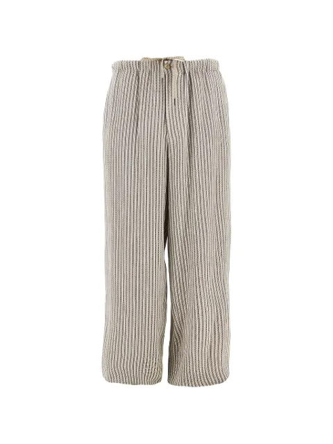 Emporio Armani drawstring-waist striped trousers