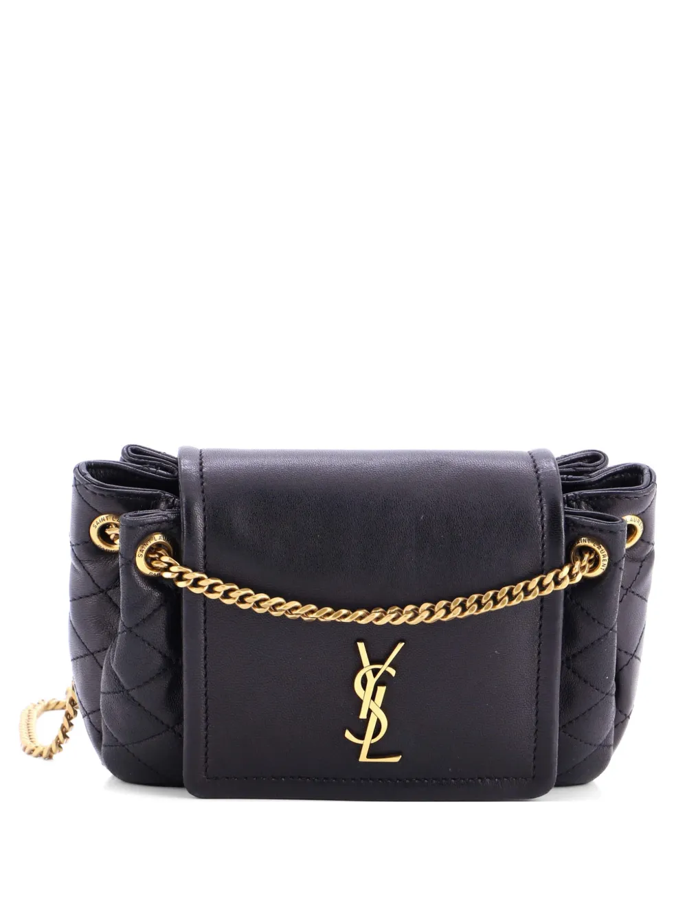 Saint Laurent Pre-Owned Nolita Satchel Quilted Leather Mini crossbody bag - Nero