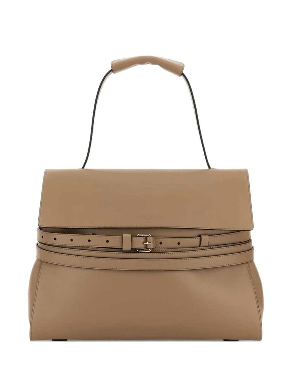 Moschino belted leather shoulder bag - Toni neutri