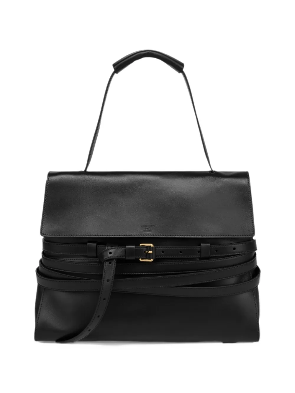 Moschino belted leather shoulder bag - Toni neutri