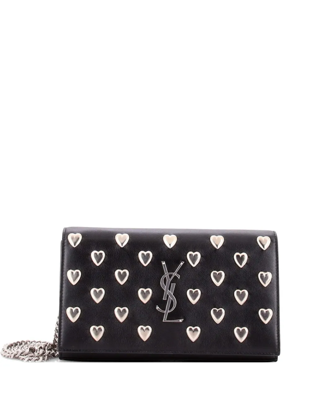 Saint Laurent Pre-Owned Classic Monogram Wallet on Chain Studded Leather crossbody bag - Schwarz