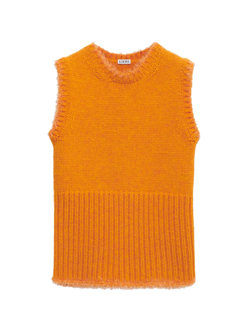 LOEWE fringed ribbed-knit vest - Orange
