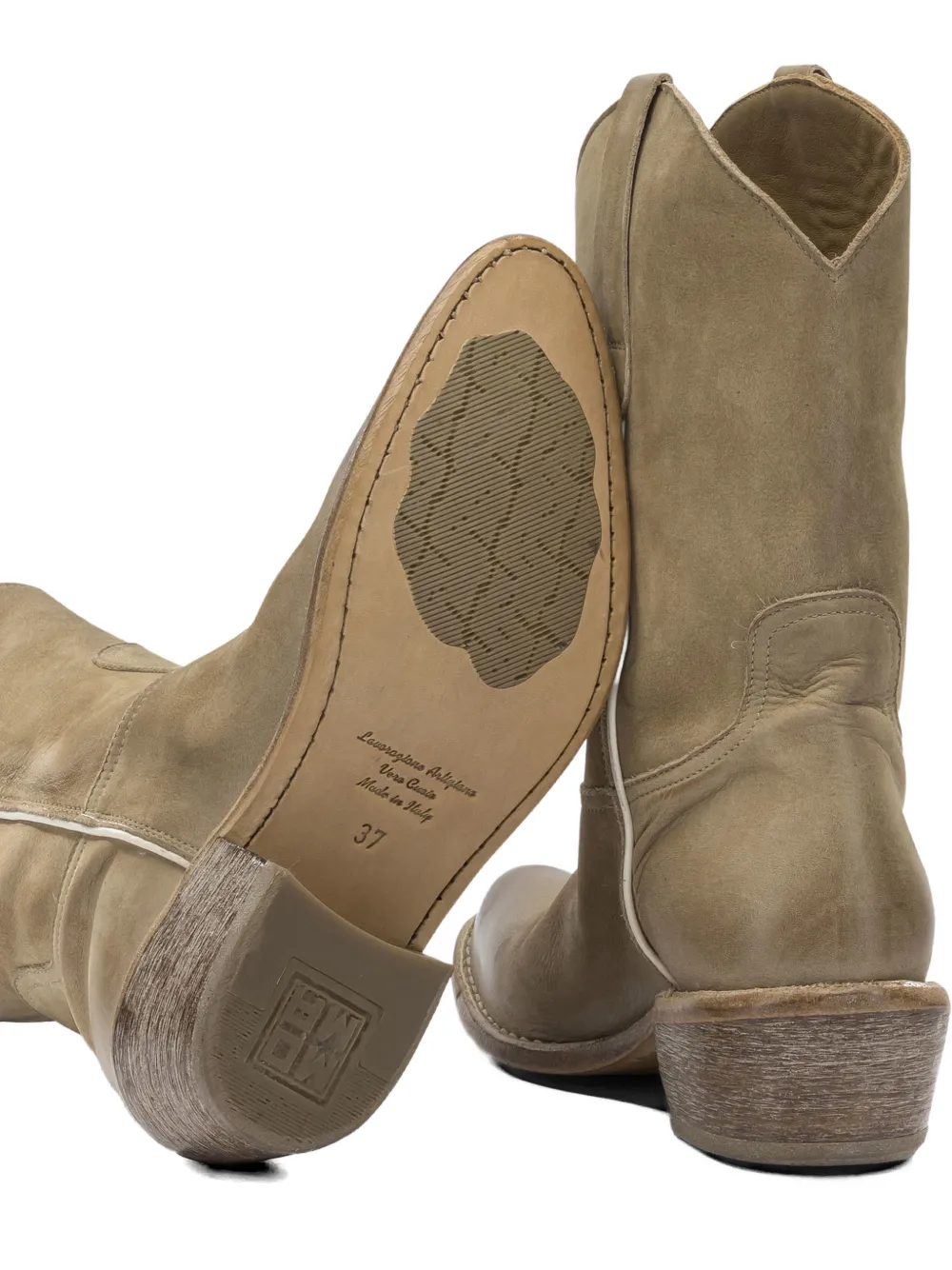 Moma Dallas western-style cowboy boots Beige