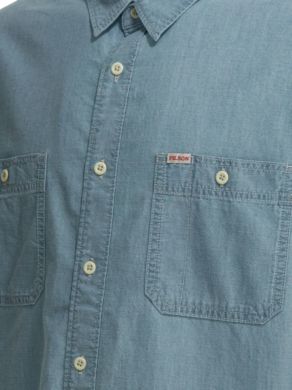 Filson Chambray CPO denim overhemd Blauw