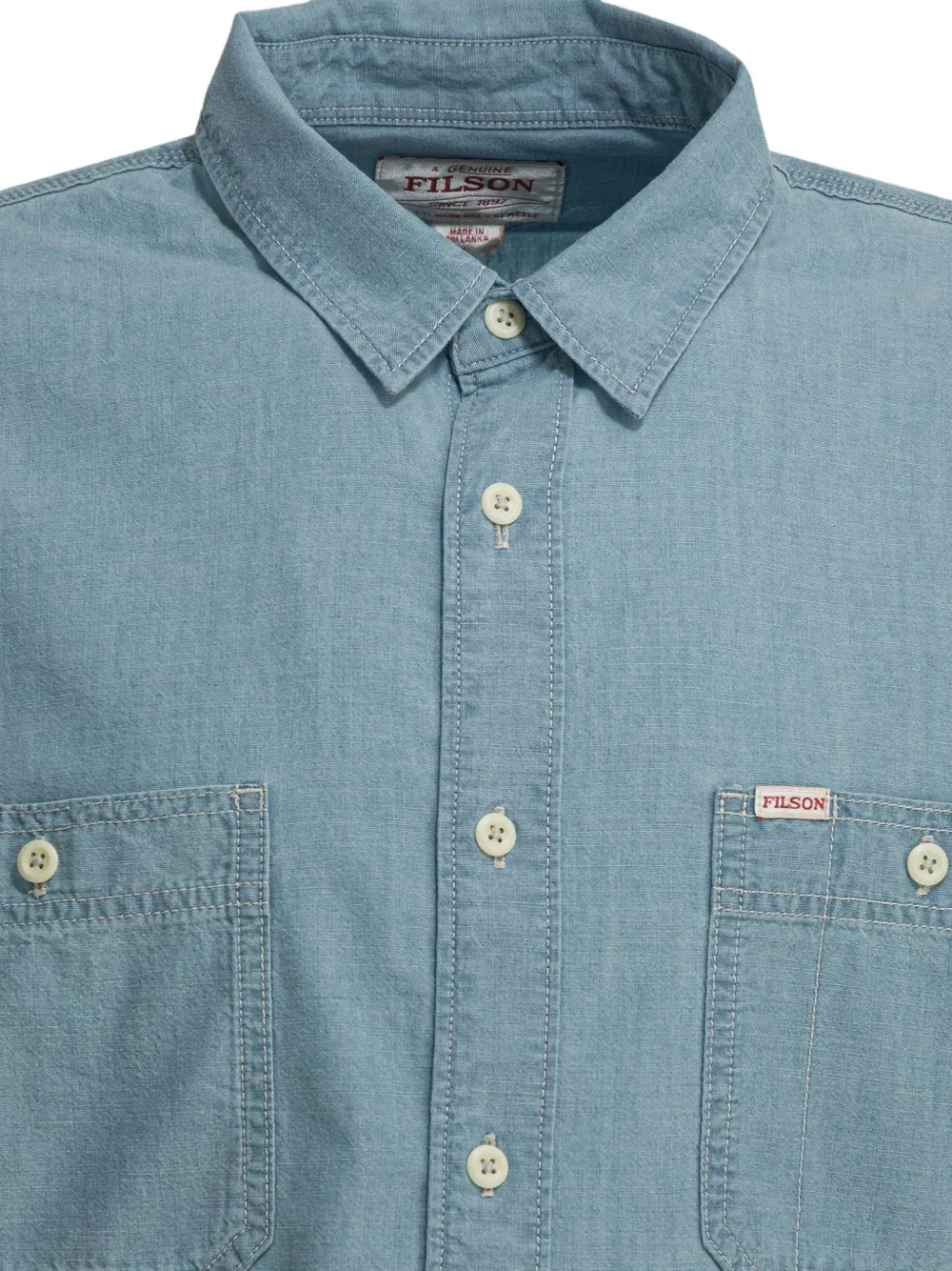Filson Chambray CPO denim overhemd Blauw