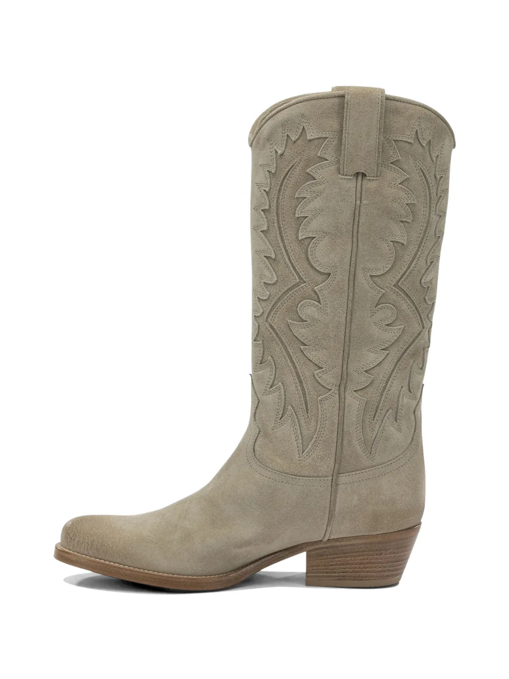 Sartore embroidered suede boots Beige