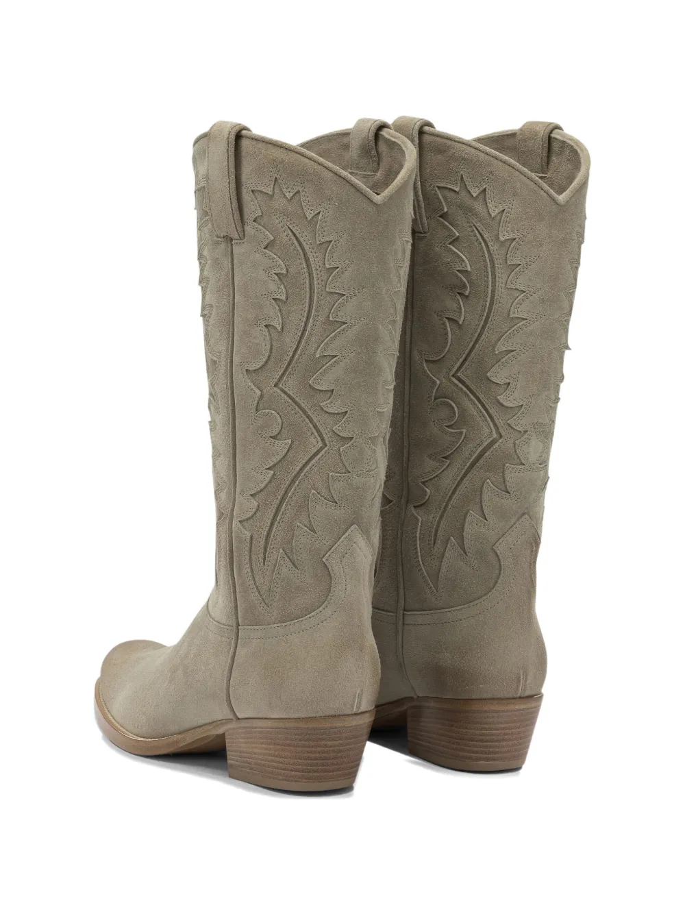Sartore embroidered suede boots Beige