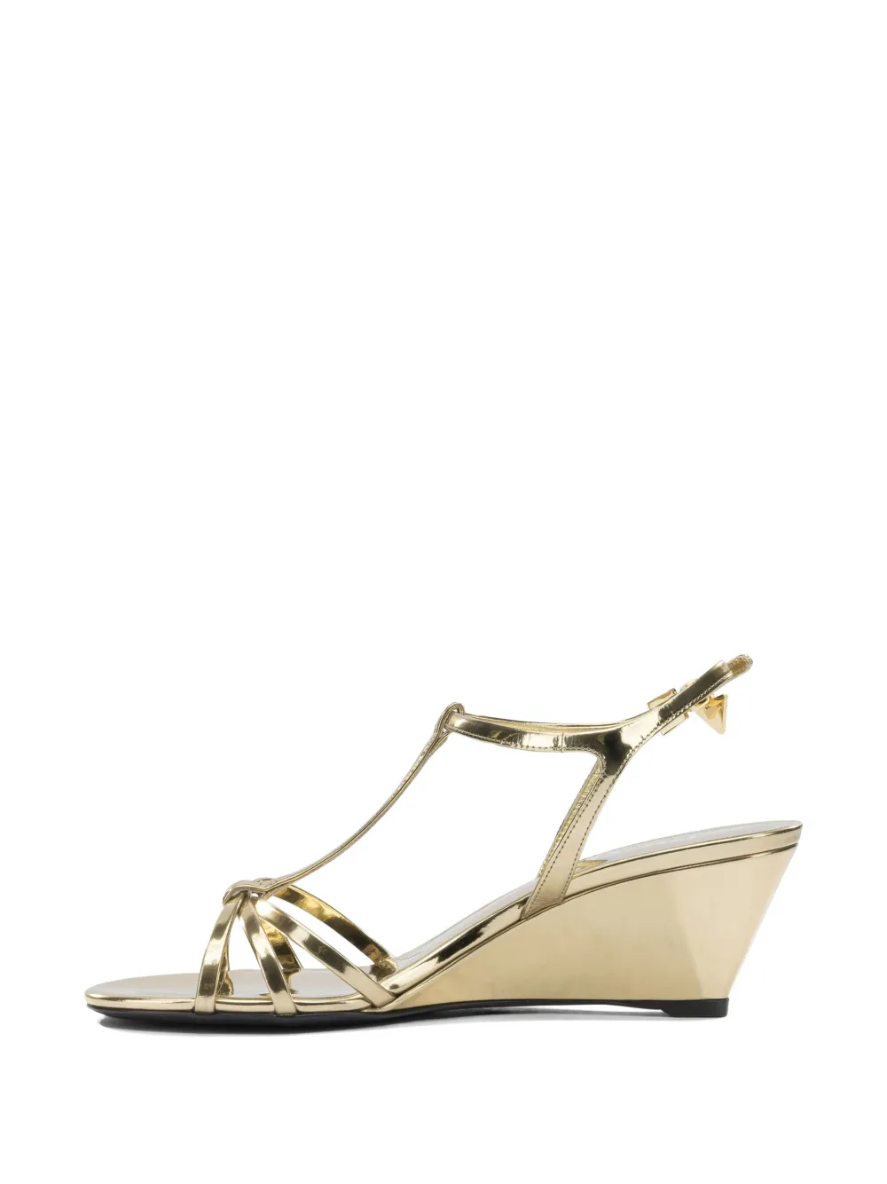 Prada metallic-effect wedge sandals Goud