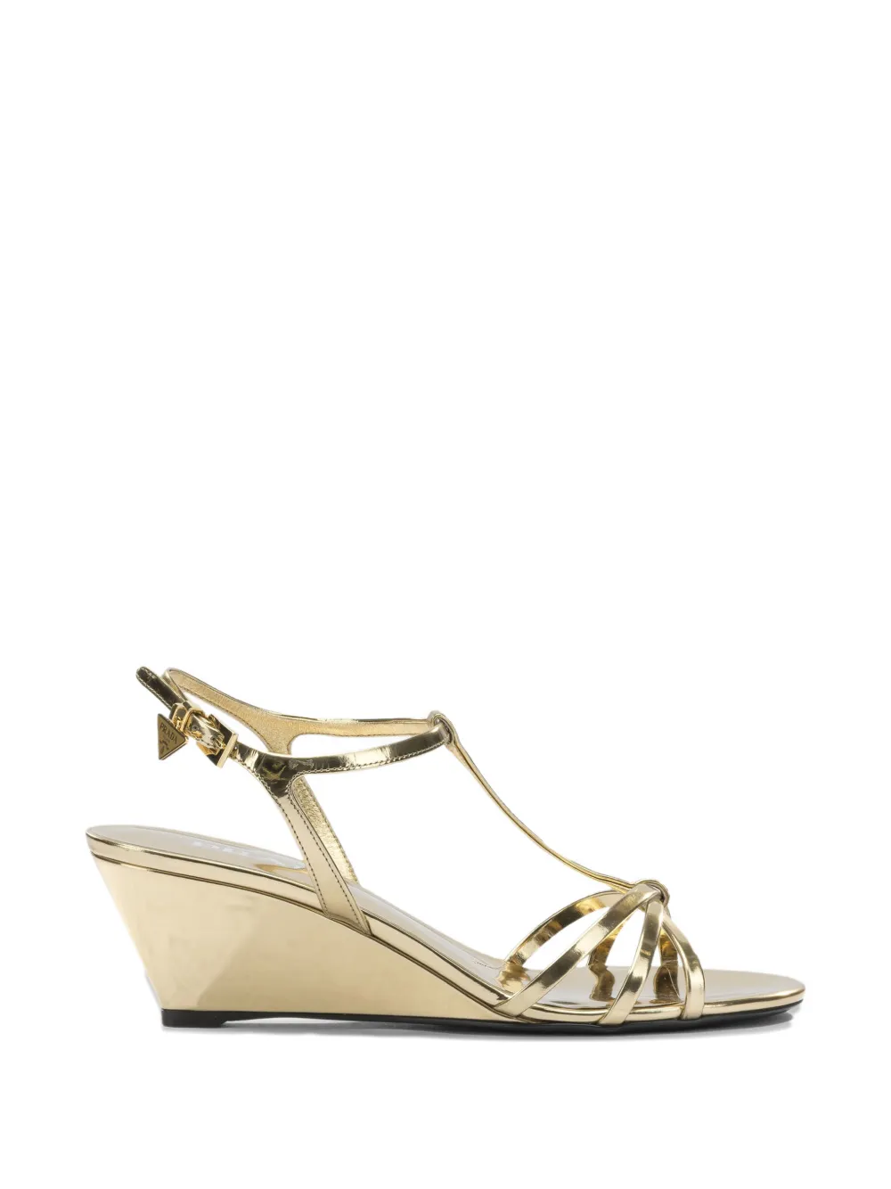 Prada metallic-effect wedge sandals Goud