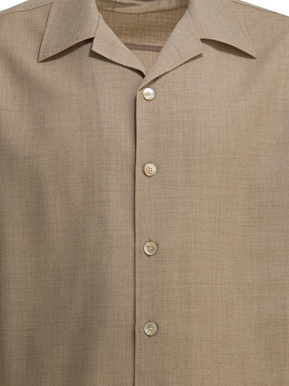 Auralee Short-sleeve Cashmere Shirt in Neutrals, view 5