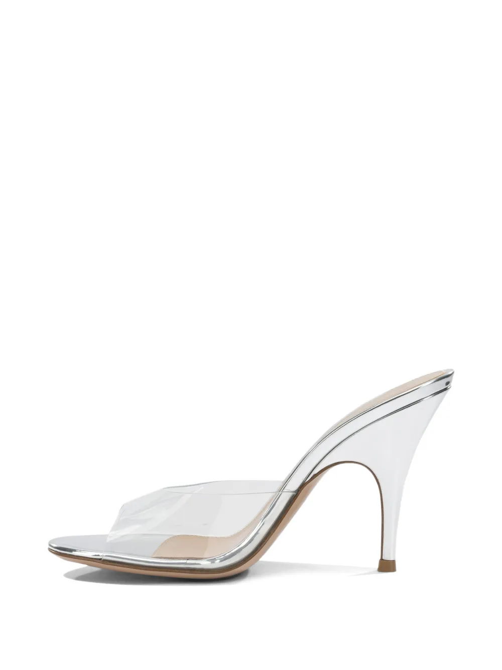 Gianvito Rossi Sofia transparent metallic-finish pumps Wit
